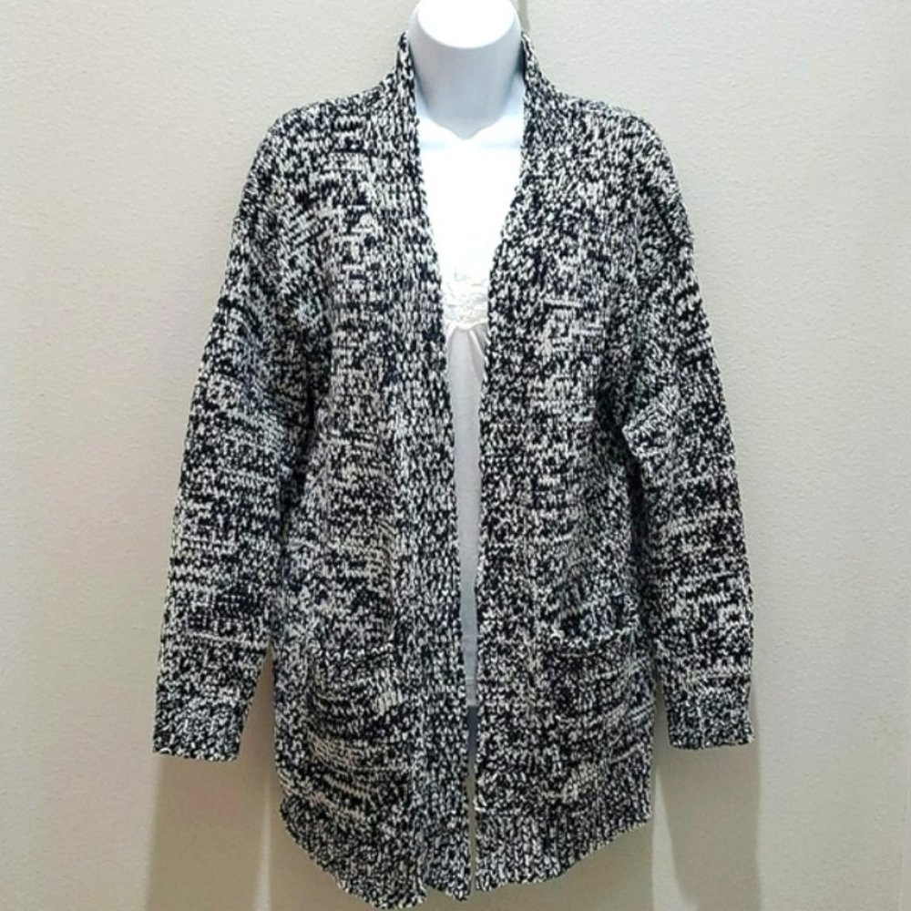 Papa Vancouver women's Large white & blue plush cardigan